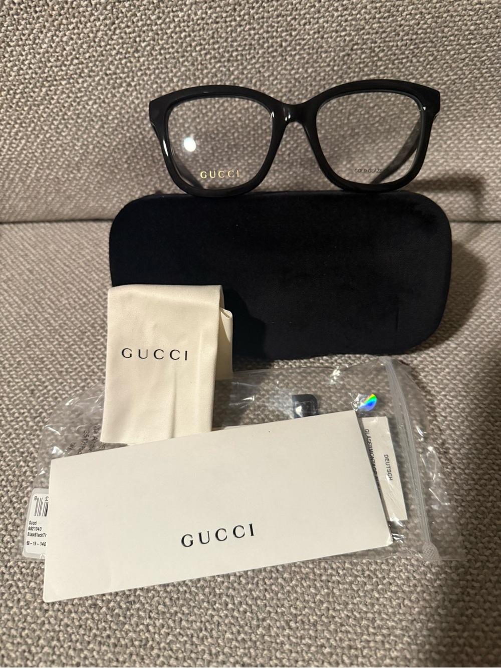 Gucci Black Women's Cat-Eye Optical Glasses NEW